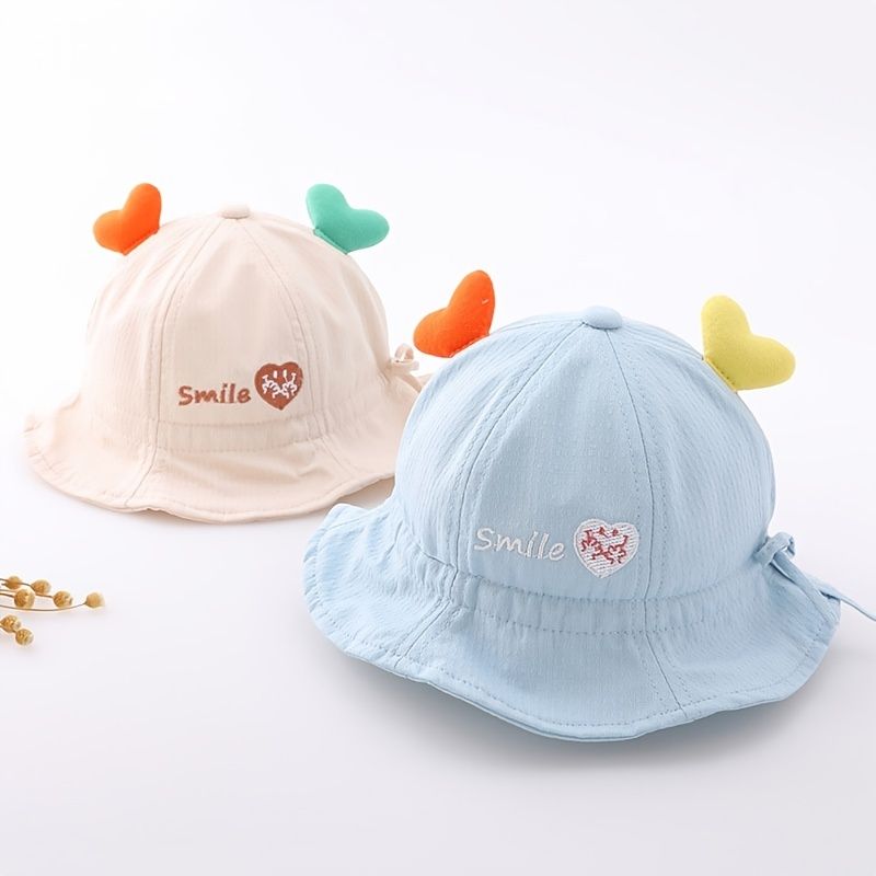 Bebis Pojkar Flickor Söt Deer Ear Hatt Bucket Solskyddsmedel Justerbar Bred Brätte Basin Hat