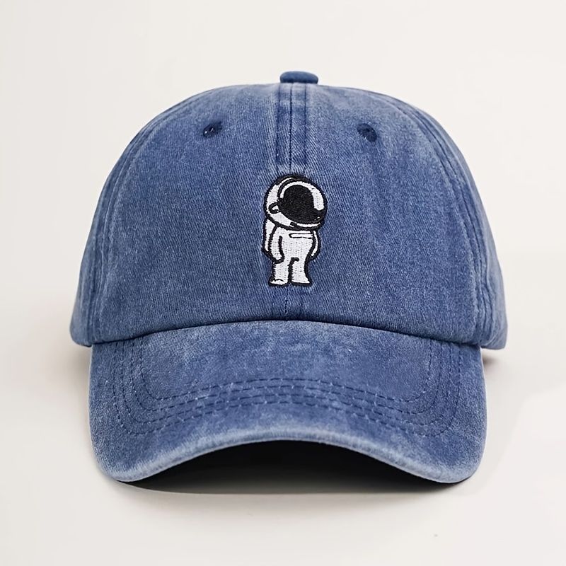 Broderi Astronaut Tvättade Baseball Keps Utomhus Mode Casual Style Hatt För Kvinnor Flickor