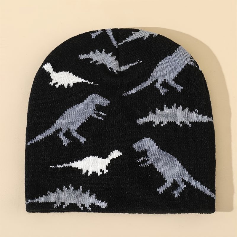 Höst Vinter Barn Modeabla Cartoon Dinosaur Warm Stickad Hat