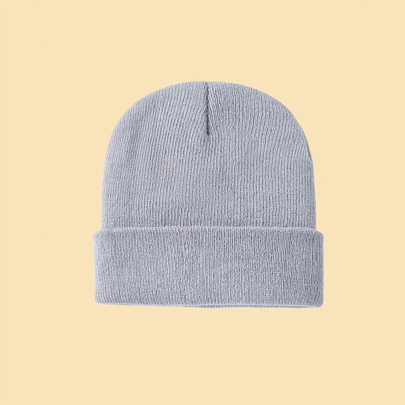 Pojkar Casual Stickad Beanie Hatt Thermal Vindtät Solid För Vinter Outdoor