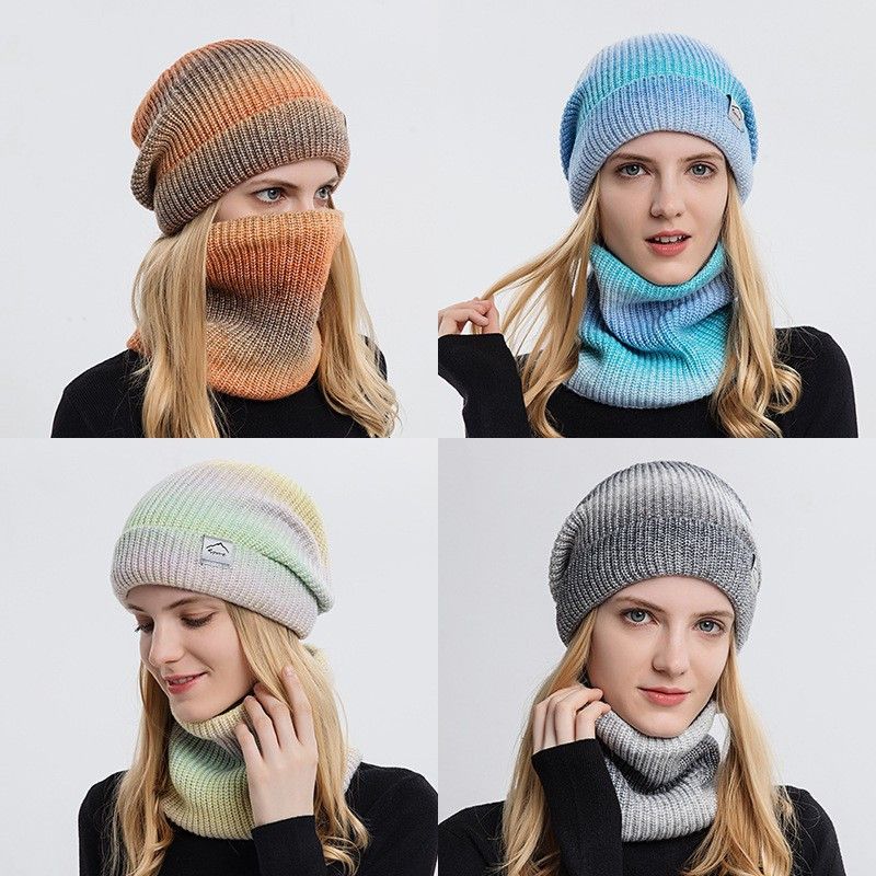 Vinter Dammössor Snood Set- Hat- Beanie Hat-vinter Hatt & Scarf Flickor Hats- Söt Mjuk Varm Mössa