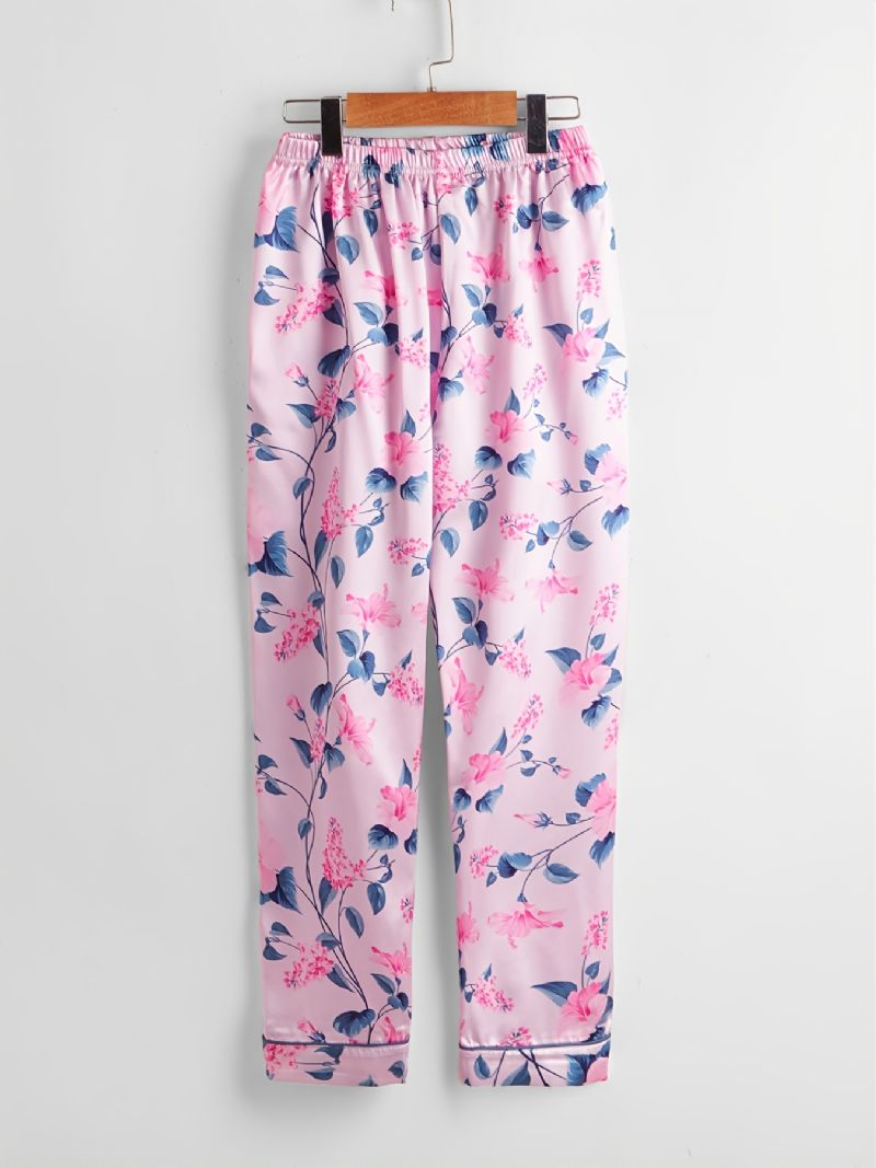 2st Flickor Blommigt Tryck Krage Kofta Ärmar Byxor Casual Pyjamas Set