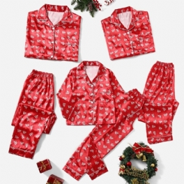 2st Flickor Christmas Röd Casual Pyjamas Set