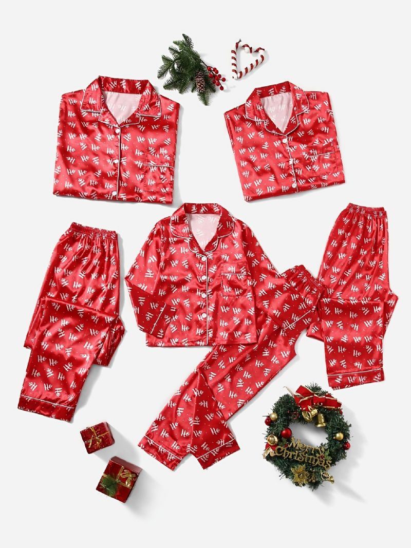 2st Flickor Christmas Röd Casual Pyjamas Set