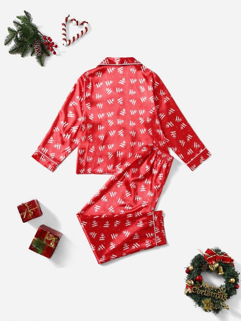 2st Flickor Christmas Röd Casual Pyjamas Set