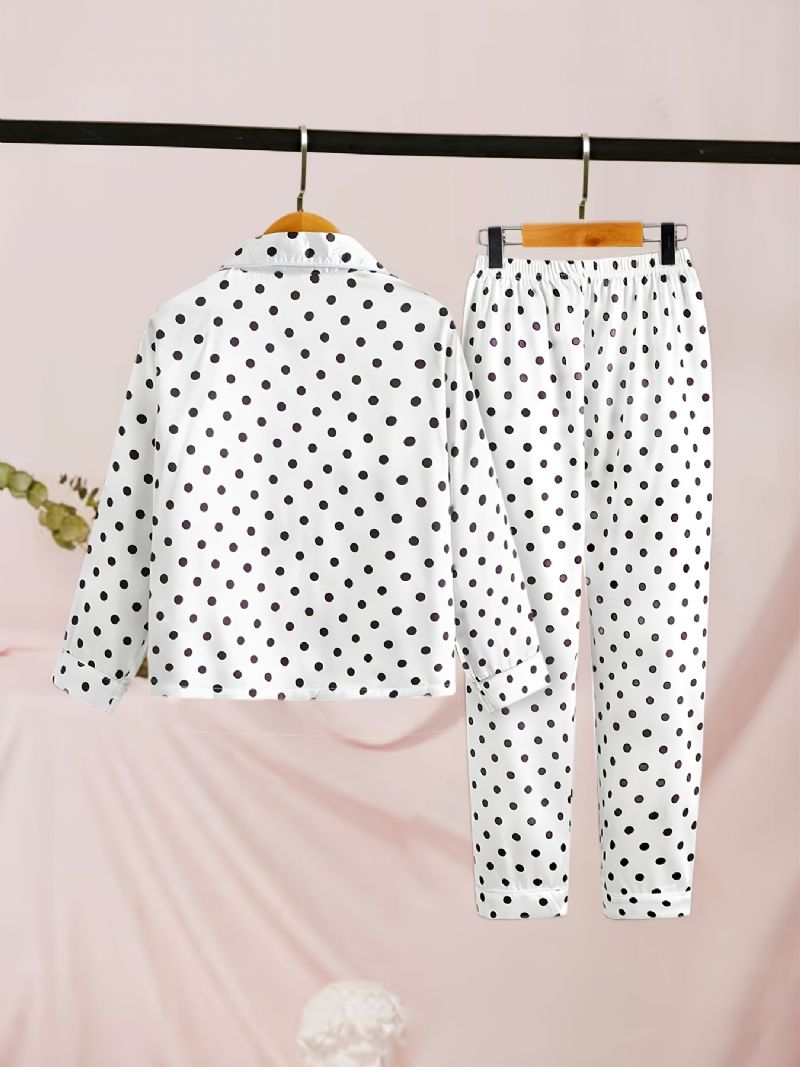 2st Flickor Polka Dot Långärmade Byxor Pyjamas Set