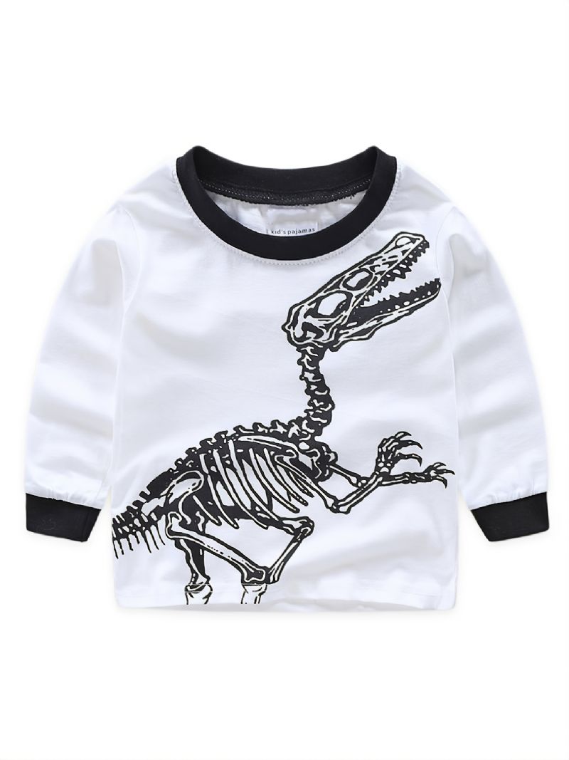 2st Pojkar Casual Crew Neck Dinosaur Print Pyjamas Sets Barnkläder