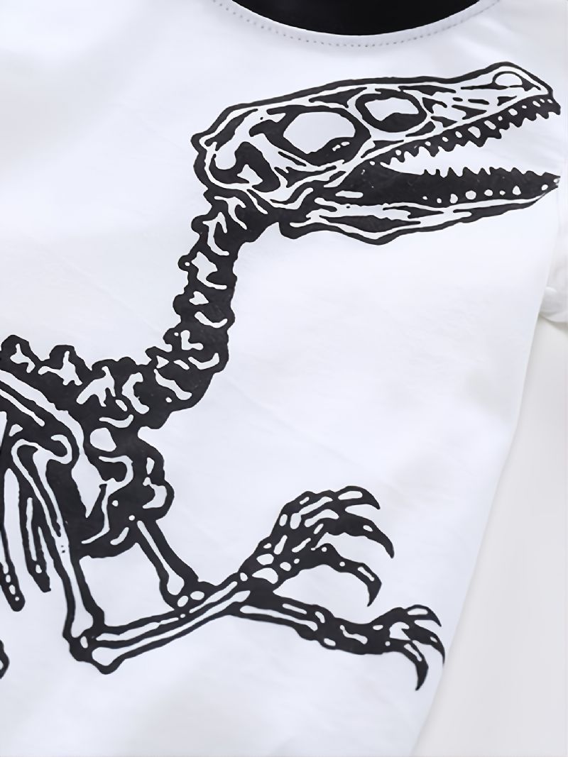 2st Pojkar Casual Crew Neck Dinosaur Print Pyjamas Sets Barnkläder