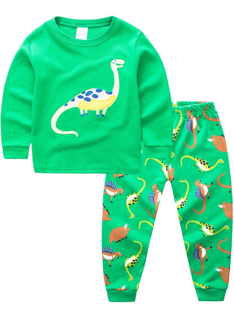 2st Pojkar Casual Kartong Dinosaur Tryckt Pyjamas Set