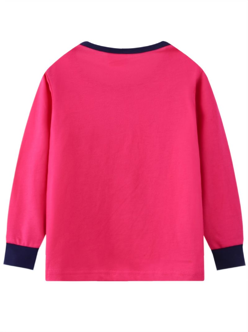 2st Småbarn Flickor Flamingotryck Bomull Sweatshirt Pyjamasset Med Rund Hals