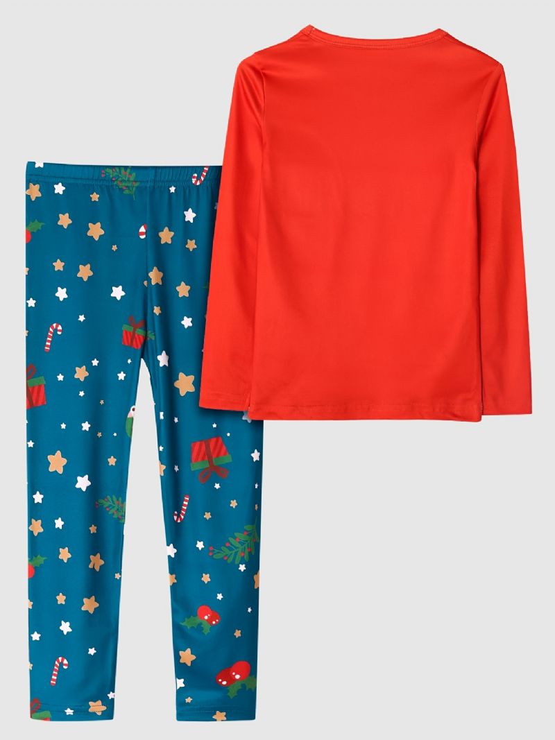 Barn Flickor Pyjamas Unicorn Moon Print Rund Hals Långärmad Topp & Byxor Set