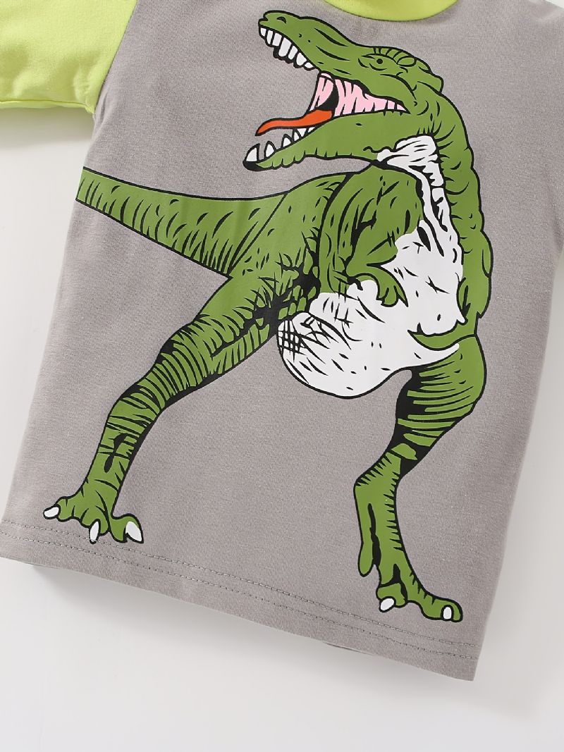 Bebis Pojkar Pyjamas Dinosaur Print Rundhalsad Långärmad Topp & Byxor Set