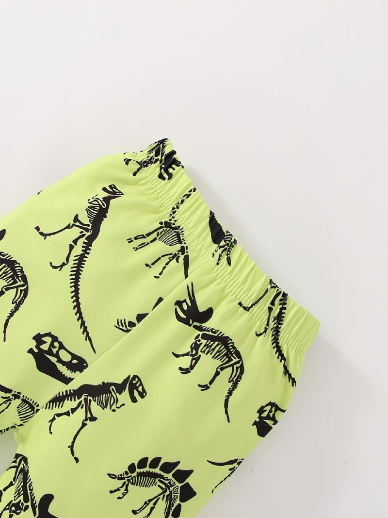 Bebis Pojkar Pyjamas Dinosaur Print Rundhalsad Långärmad Topp & Byxor Set