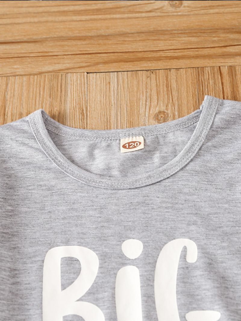 Flickor Big Sis Letter Print Casual Pyjamas Set