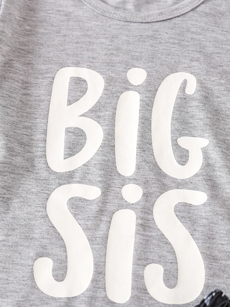 Flickor Big Sis Letter Print Casual Pyjamas Set