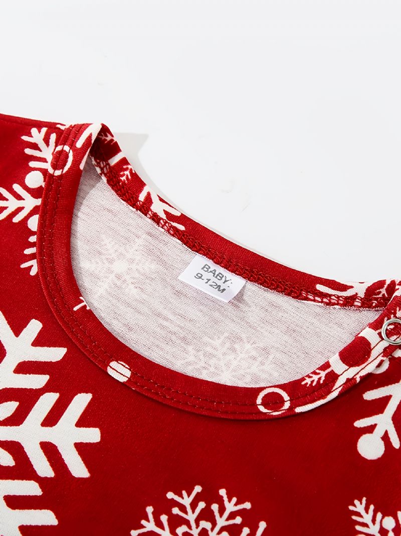 Flickor Christmas Snowflake Print Rund Neck Långärmad Top & Byx Set Pyjamas