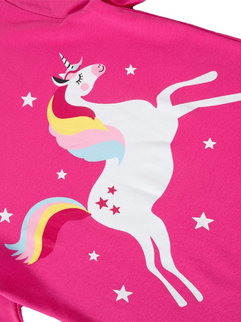 Flickor Color Unicorn Cartoon Animal Long Sleeve Pyjamas Set