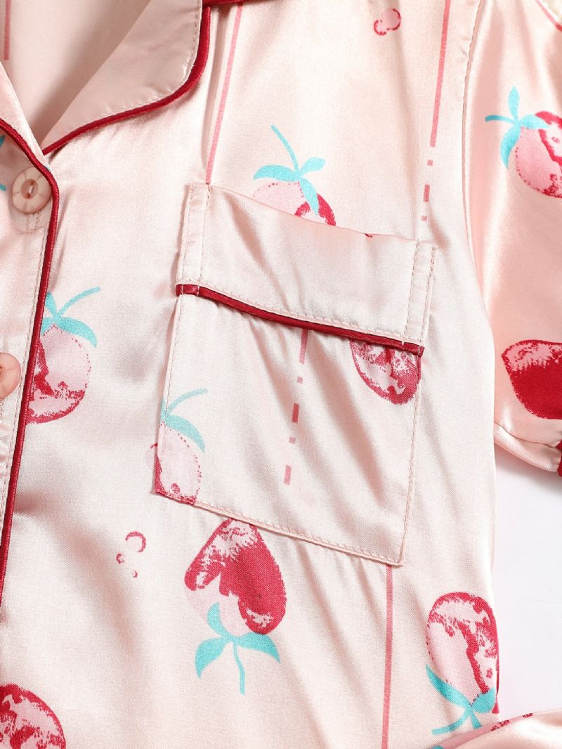 Flickor Strawberry Kortärmad Byxa Loungewear