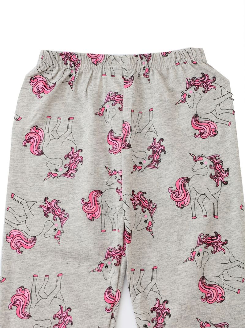 Flickor Tecknat Print Pyjamas Långärmade Byxor Set