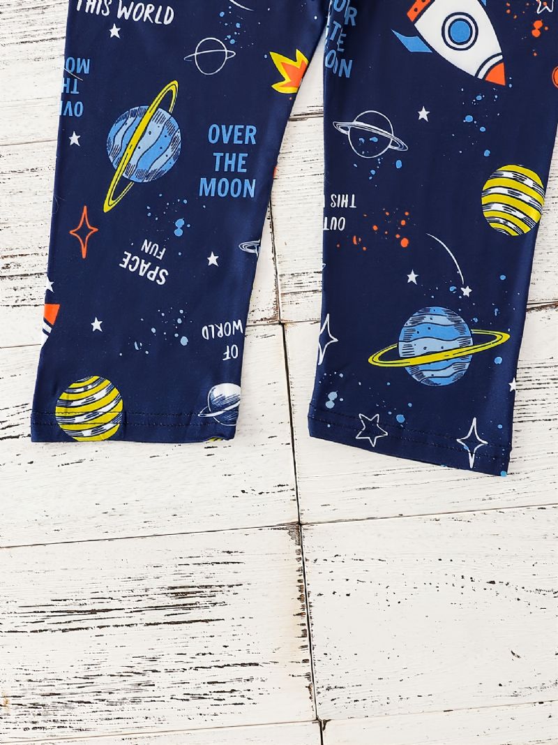 Pojkar Raketer & Planet Printing Långärmad Pyjamas Set