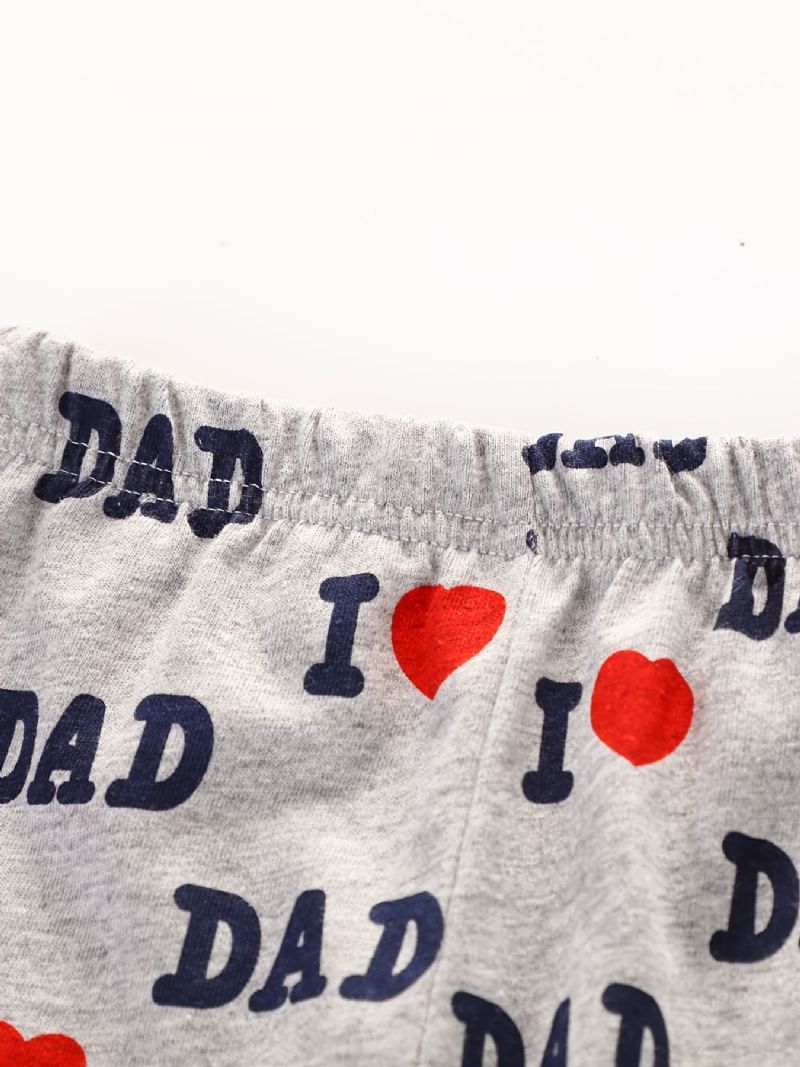 Pyjamas För Småbarn Pojkar Med Slogan Jag Älskar Pappa Jag Mamma