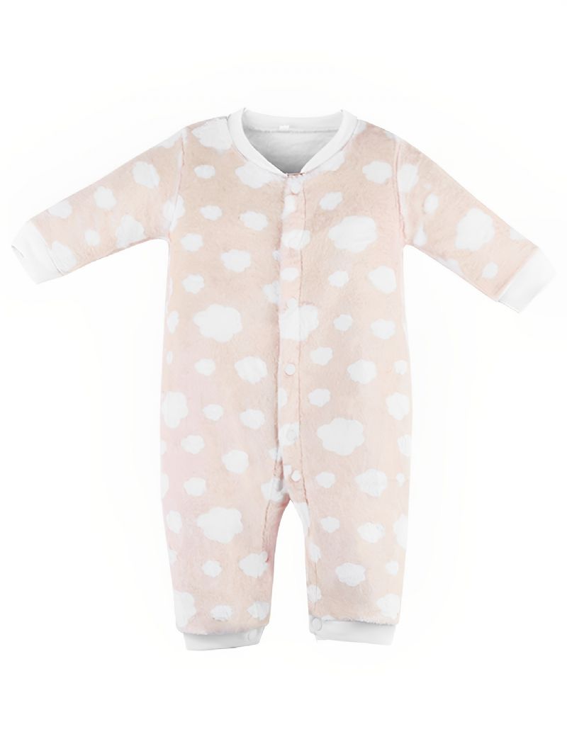 Småbarn Bebis Fleece Söt Mjuk Varm Pyjamas Jumpsuit