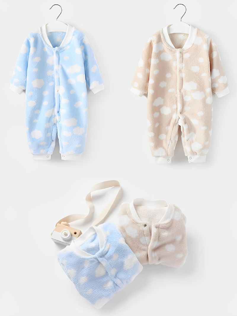 Småbarn Bebis Fleece Söt Mjuk Varm Pyjamas Jumpsuit