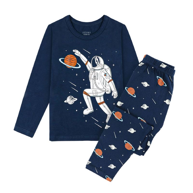 Småbarn Bebis Pojkar Flickor Söt Cartoon Pattern Pyjamas Set Höst / Vinter