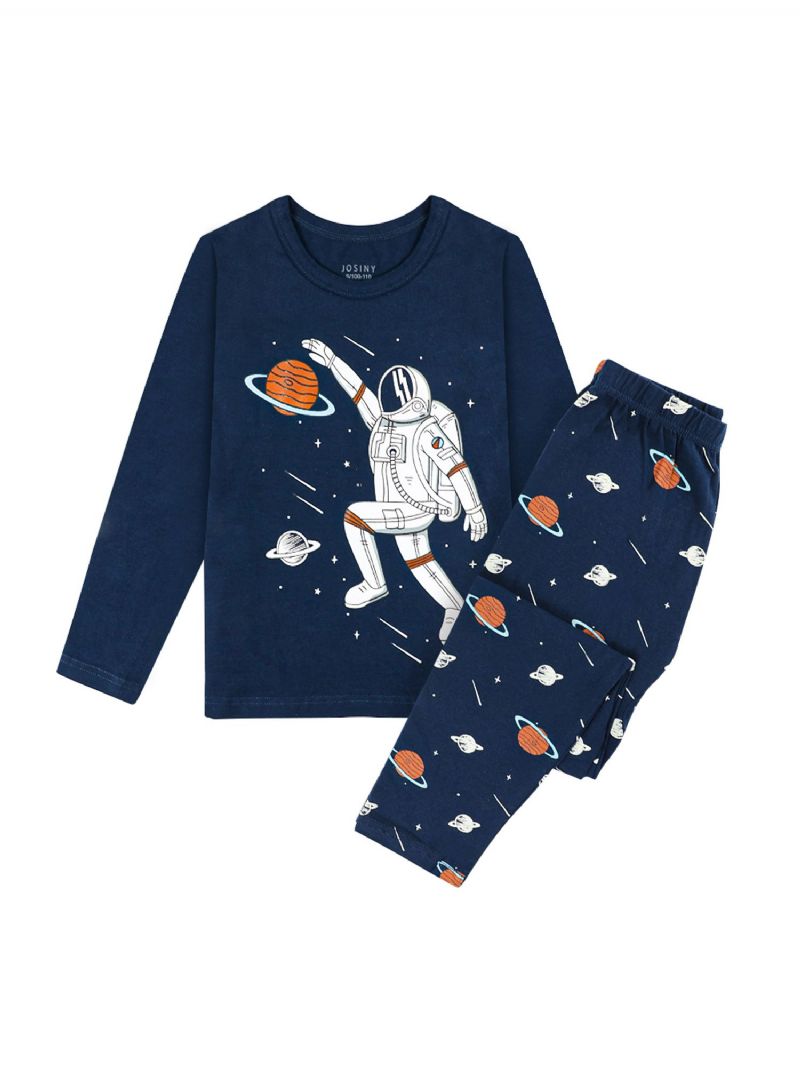 Småbarn Bebis Pojkar Flickor Söt Cartoon Pattern Pyjamas Set Höst / Vinter