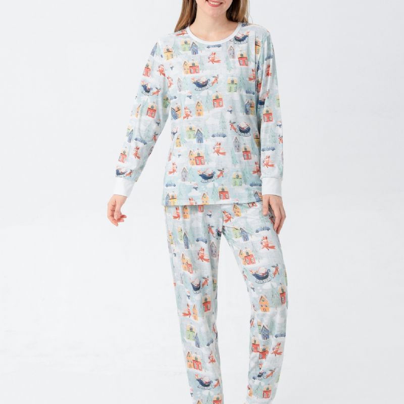 Sovkläder För Kvinnor Chirstama Family Pyjamas Set Bebis Pojkar Flickor Women's Men's Christmas Suit