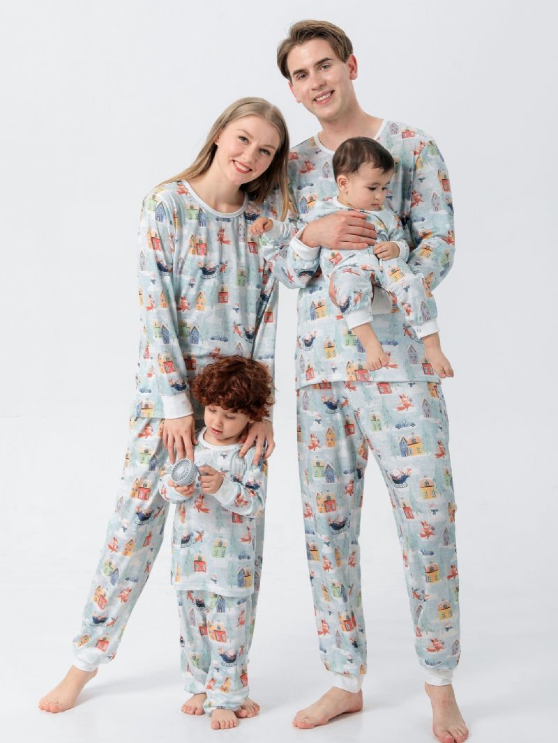 Sovkläder För Kvinnor Chirstama Family Pyjamas Set Bebis Pojkar Flickor Women's Men's Christmas Suit