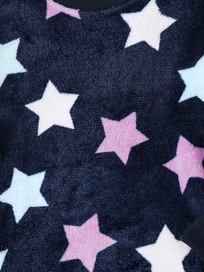 Toddler Flickor Flanell Star Pattern Pyjamas Pullover Byxor