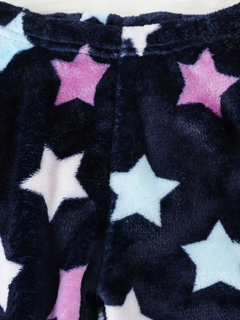 Toddler Flickor Flanell Star Pattern Pyjamas Pullover Byxor