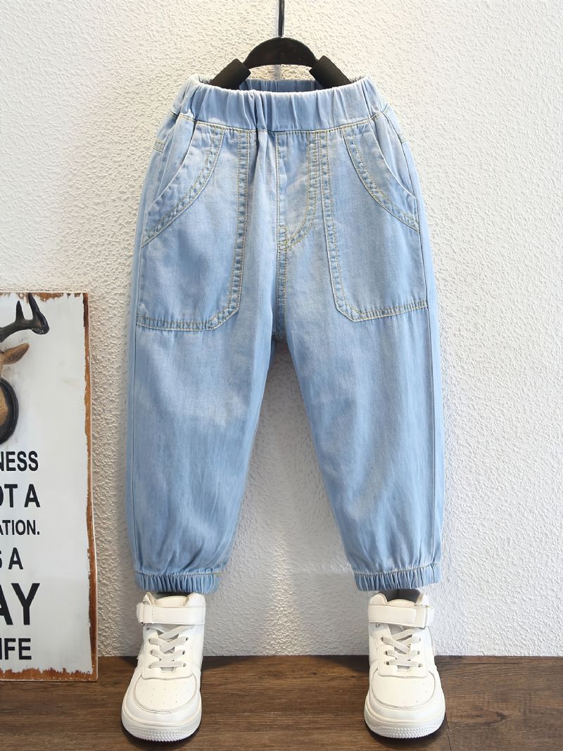 1 St Pojkar Casual Denim Jeans Med Ficka För Vintern