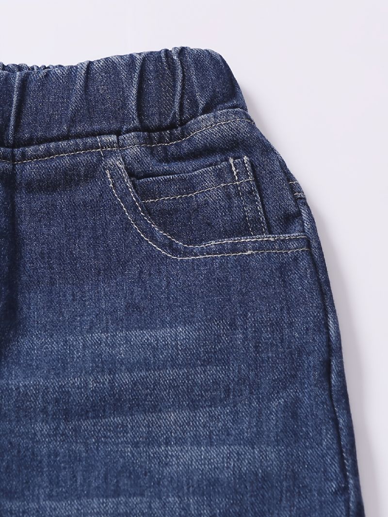 Barn Pojkar Jeans Casual Enfärgade Byxor Barnkläder