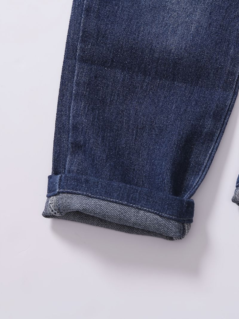 Barn Pojkar Jeans Casual Enfärgade Byxor Barnkläder