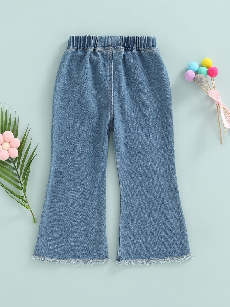 Bebis Flickor Casual Mode Denim Jeans Flare Leg Byxor