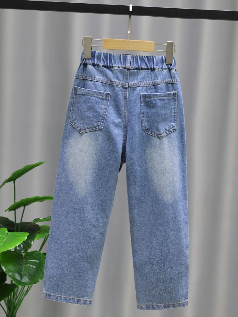 Bebis Flickor Ripped Jean Distressed Jeansbyxor