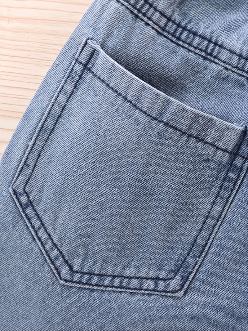 Casual Jeans Med Broderade Hjärtan För Barn