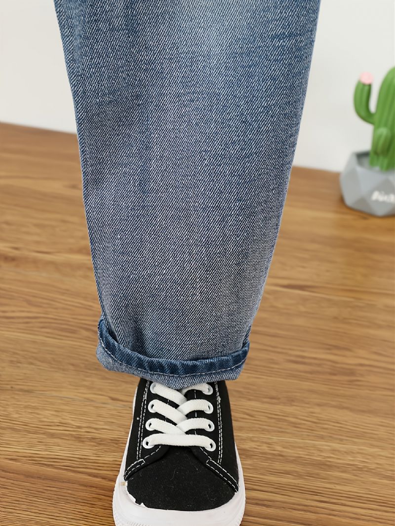 Denim Casual Ripped Jeans För Barn Vår Höst