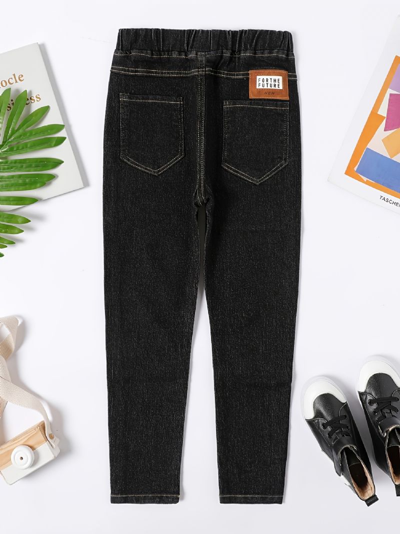 Enfärgade Jeans För Flickor