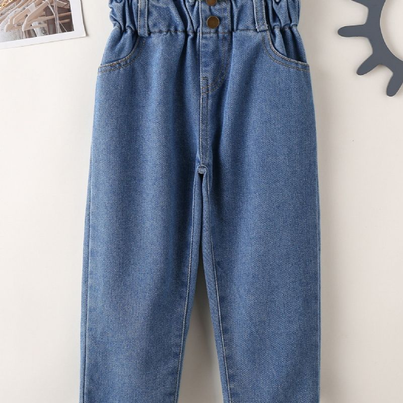 Enfärgade Jeans För Flickor