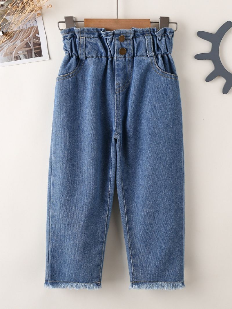 Enfärgade Jeans För Flickor