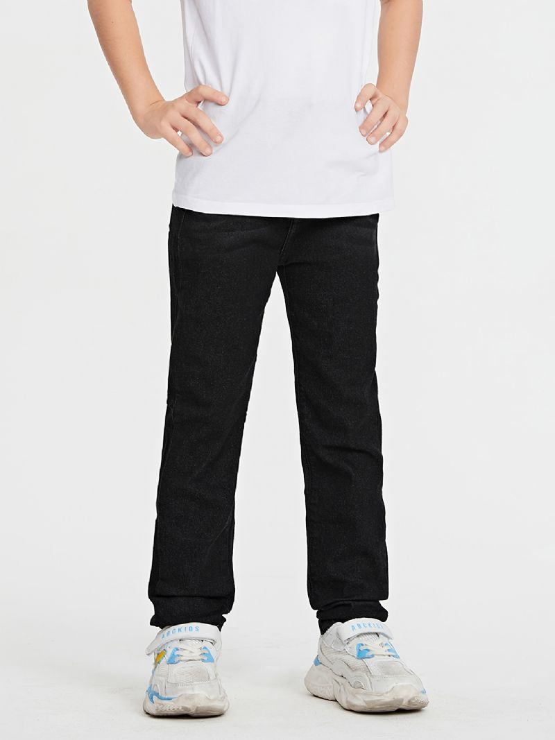 Flickor Casual Basic Solid Svart Jeans För Vintern