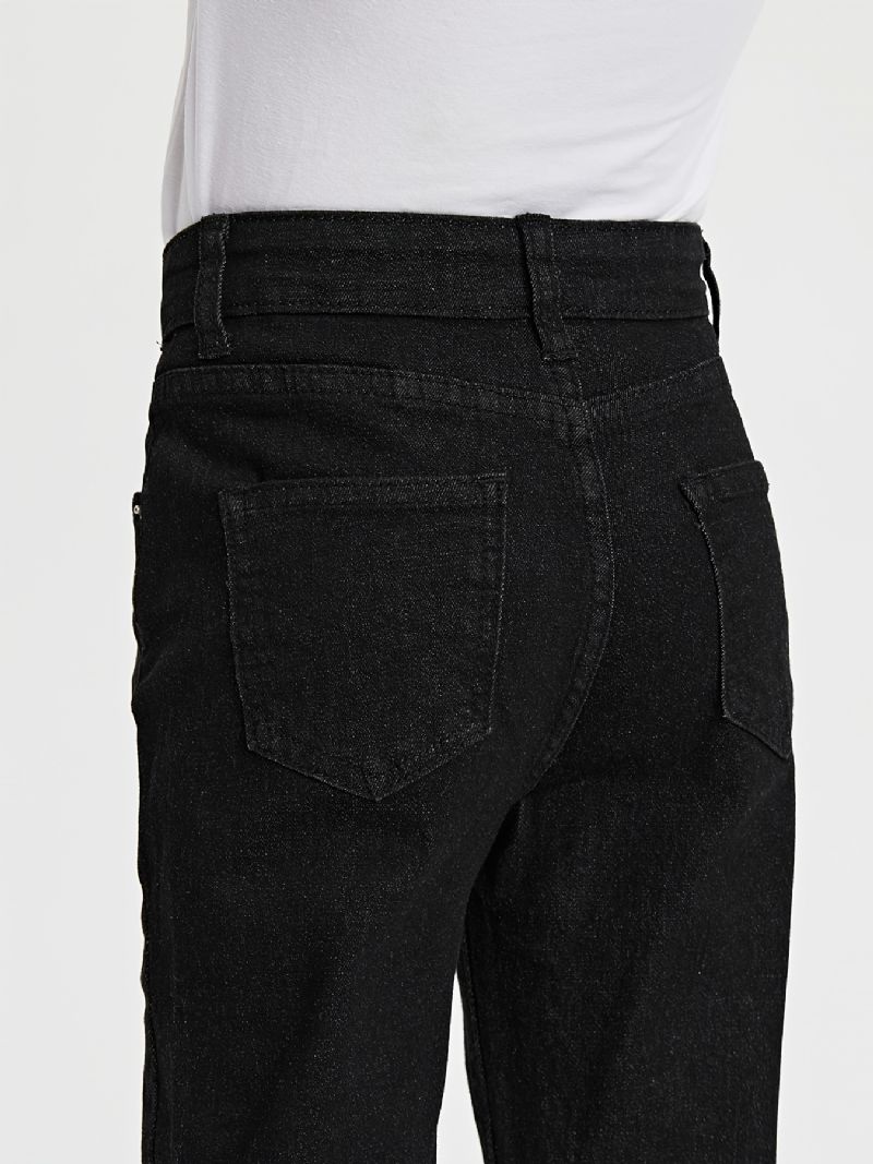 Flickor Casual Basic Solid Svart Jeans För Vintern