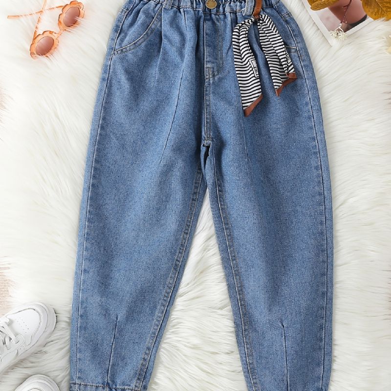 Flickor Casual Enkel Vintage Jeans Med Fickor För Vintern