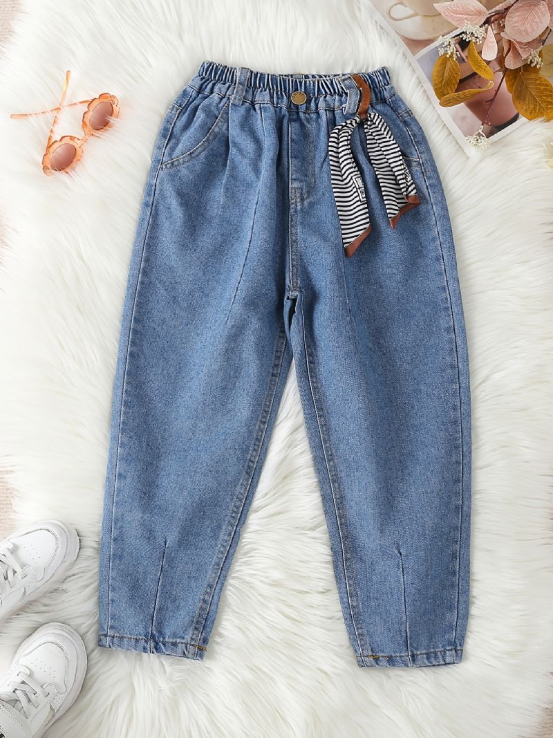 Flickor Casual Enkel Vintage Jeans Med Fickor För Vintern