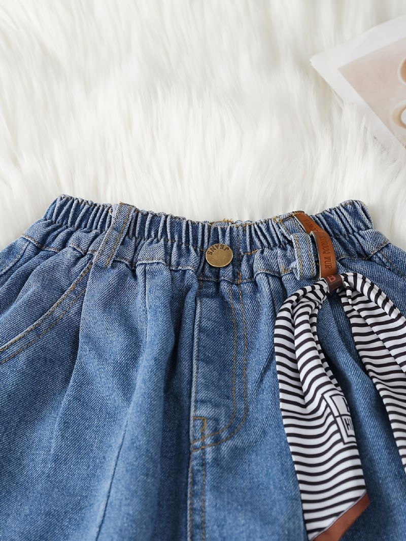 Flickor Casual Enkel Vintage Jeans Med Fickor För Vintern