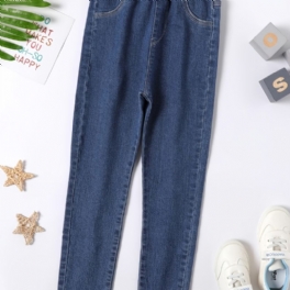 Flickor Casual Modeabla Blå Denim Jeans