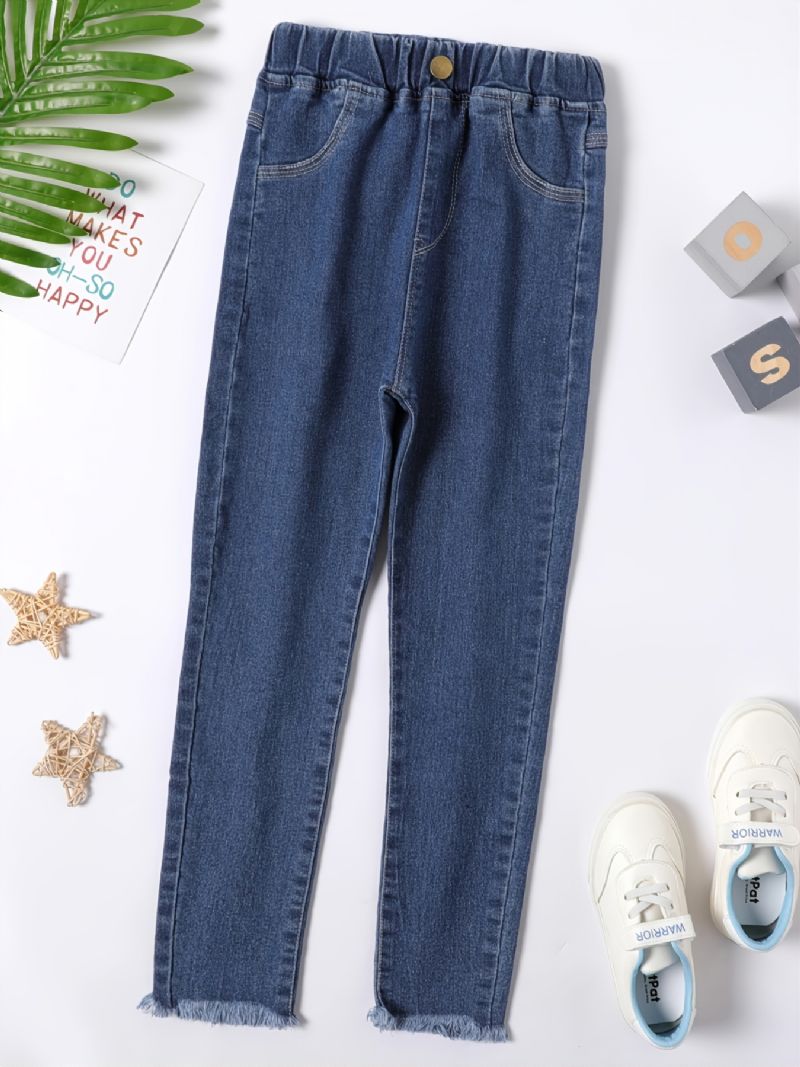 Flickor Casual Modeabla Blå Denim Jeans